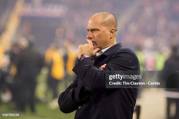 March 10: Portland Timbers head coach Giovanni Savarese during the New York Red Bulls Vs Portland Timbers MLS regular season match at Red Bull Arena,...