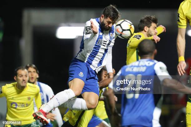 Porto's Brazilian defender Felipe in action during the Premier League 2017/18 match between Pacos Ferreira and FC Porto, at Mata Real Stadium in...