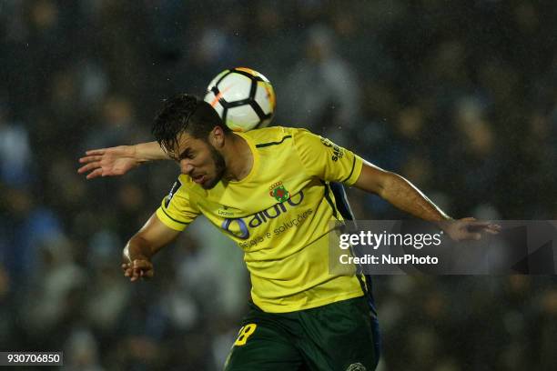 Pacos Ferreira's forward Luiz Phellype during the Premier League 2017/18 match between Pacos Ferreira and FC Porto, at Mata Real Stadium in Pacos de...