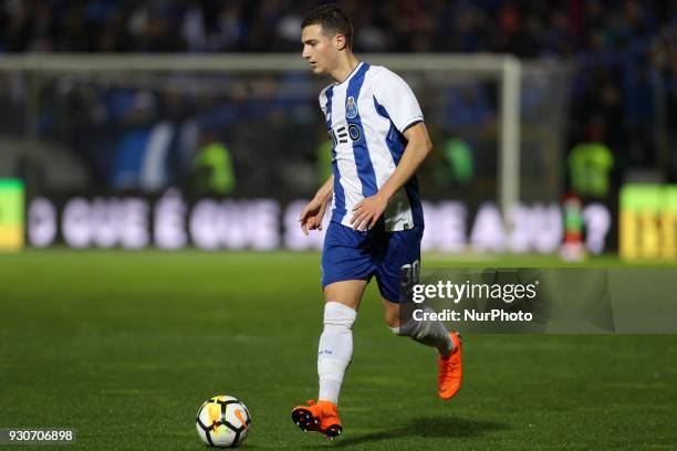 Porto's Portuguese defender Diogo Dalot in a action during the Premier League 2017/18 match between Pacos Ferreira and FC Porto, at Mata Real Stadium...