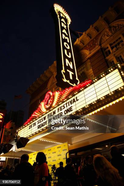 An exterior view at the premiere of "Ready Player One" during SXSW at Paramount Theatre on March 11, 2018 in Austin, Texas.
