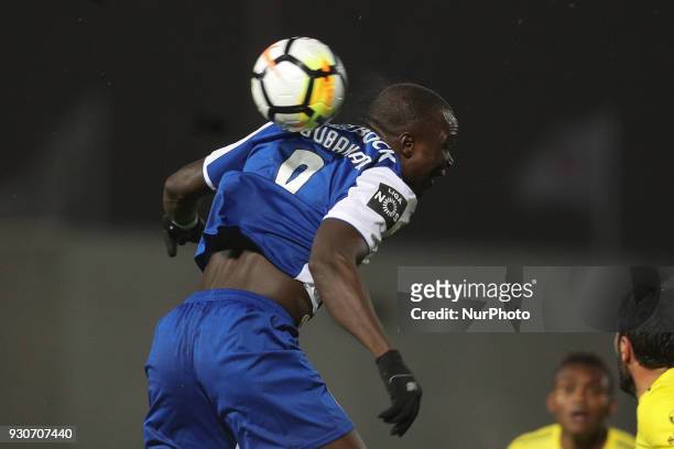 Porto's Cameroonian forward Vincent Aboubakar in action during the Premier League 2017/18 match between Pacos Ferreira and FC Porto, at Mata Real...