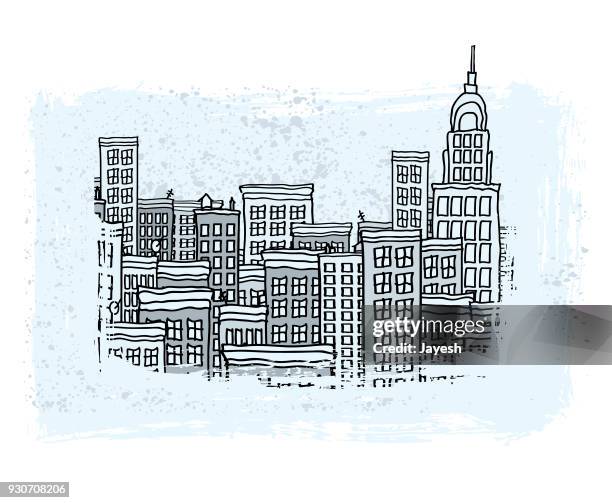 cityscape vector illustration - generic location stock illustrations