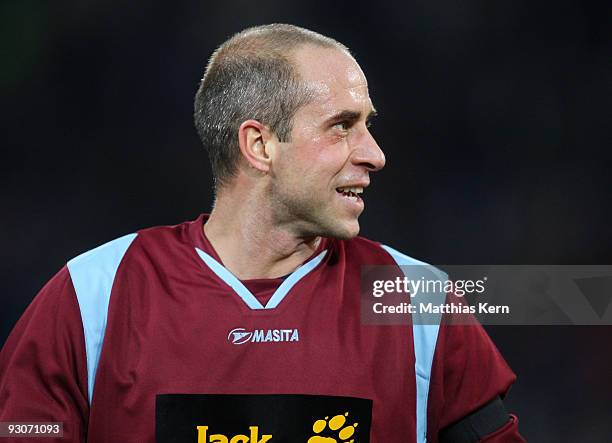 Stefan Beinlich is seen during the Stefan Beinlich Farewell match between Hansa All Stars and Paules Dream Team at the DKB Arena on November 15, 2009...