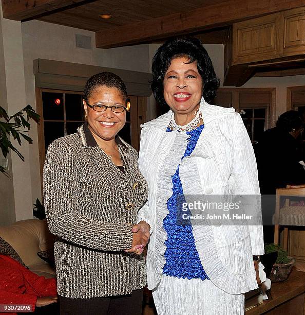 Speaker of the California Assembly/Assemblywoman Karen Bass and Representative Diane E. Watson attend the birthday celebration and fundraiser for...