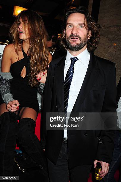 Singer Priscilla de Laforcade from the "Chanteuses" band and TV Host/writer Frederic Beigbeder attend the Prix de Flore 2009 Literary Awards Cocktail...