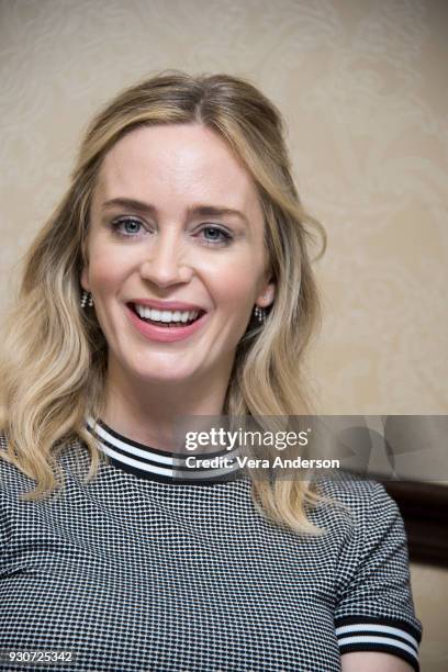 Emily Blunt at "A Quiet Place" Press Conference at the Omni Hotel on March 10, 2018 in Austin, Texas.