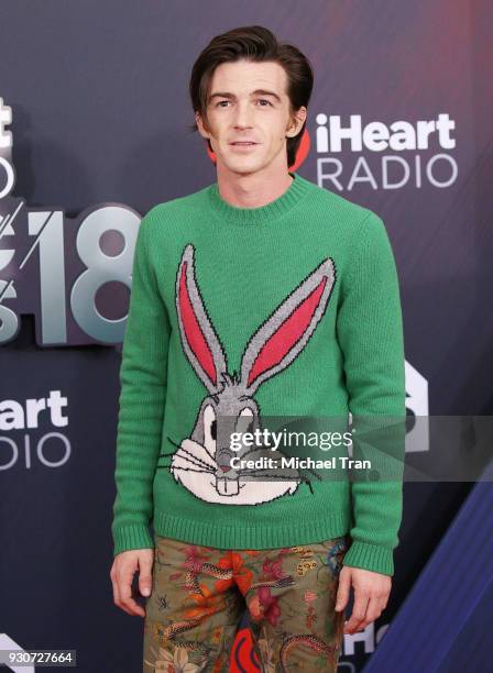 Drake Bell arrives to the 2018 iHeartRadio Music Awards held at The Forum on March 11, 2018 in Inglewood, California.