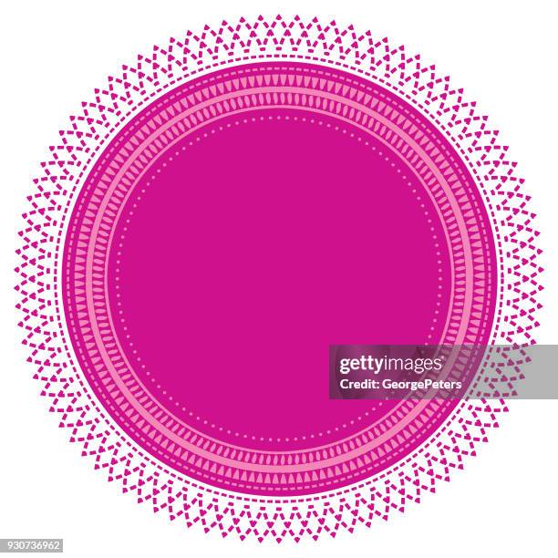 colorful flat design label with copy space - mandala stock illustrations