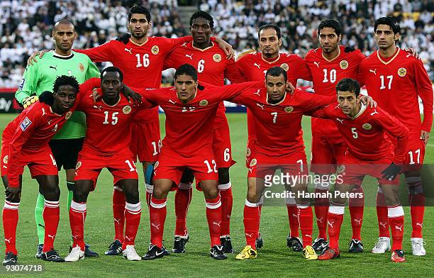 Bahrain pose for a photo before the FIFA World Cup Asian Qualifyng match between New Zealand and Bahrain at Westpac Stadium on November 14, 2009 in...