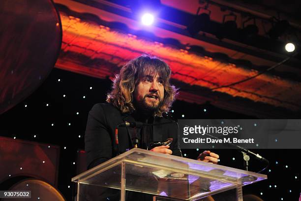 Justin Lee Collins with the Television Presenter of The Year Award attends the Variety Club Showbiz Awards, at the Grosvenor House, on November 15,...