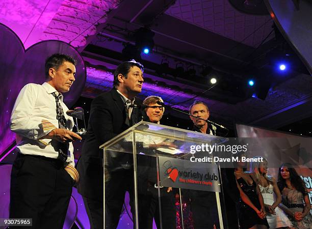 Tony Hadley of Spandau Ballet with the Outstanding Contribution To Popular Music Award at the Variety Club Showbiz Awards, at the Grosvenor House, on...