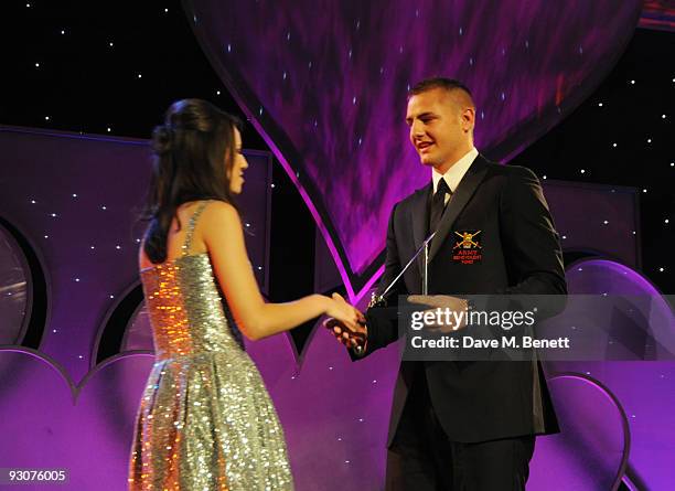 Faryl Smith with The Classical Award sponsored by Classic FM attends the Variety Club Showbiz Awards, at the Grosvenor House, on November 15, 2009 in...