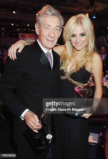 Sir Ian McKellen and Pixie Lott attend the Variety Club Showbiz Awards at the Grosvenor House on November 15, 2009 in London, England.