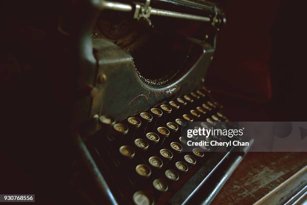 vintage typewriter - ancient printing machine stock pictures, royalty-free photos & images