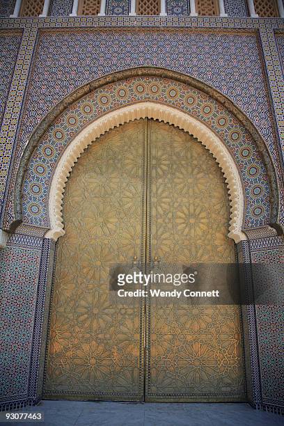 royal palace, fez, morocco - dar el makhzen stock pictures, royalty-free photos & images