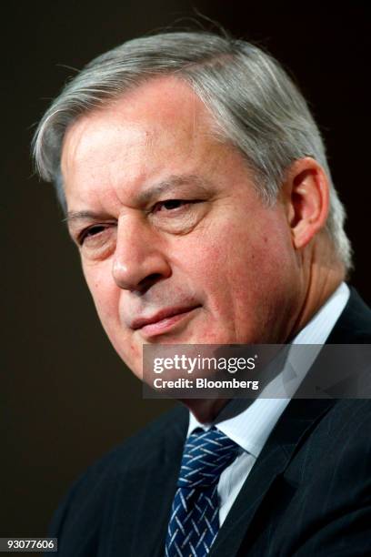 Christian Noyer, governor of the Banque de France, attends the Paris Europlace International Financial Forum in Tokyo, Japan, on Monday, Nov. 16,...