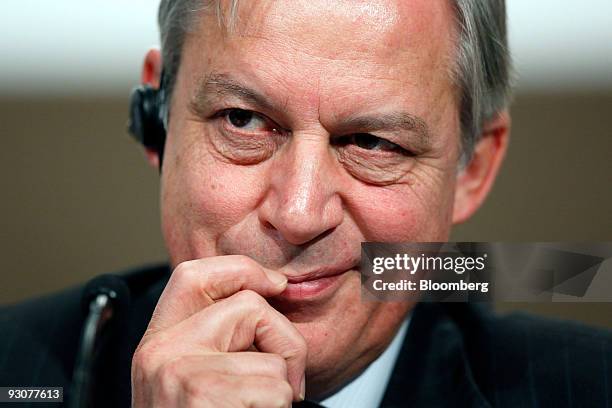 Christian Noyer, governor of the Banque de France, attends the Paris Europlace International Financial Forum in Tokyo, Japan, on Monday, Nov. 16,...