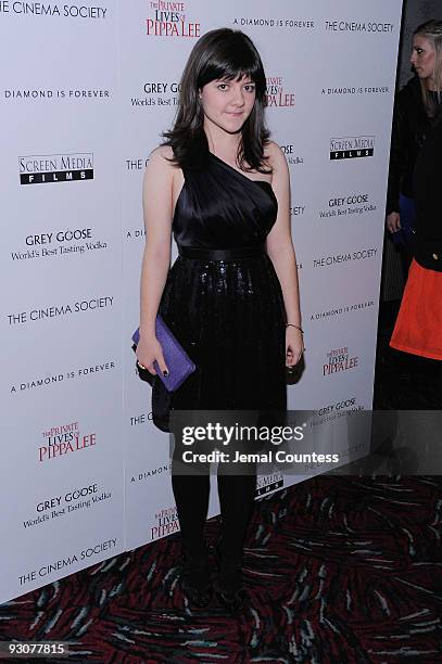 Actress Madeleine Martin attends The Cinema Society & A Diamond is Forever screening of "The Private Lives of Pippa Lee" at AMC Loews 19th Street on...