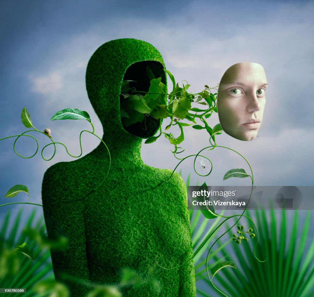 Surrealistisch portret in Groenen