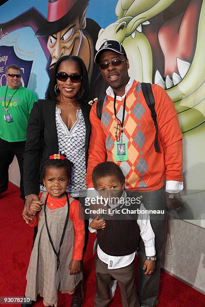 Angela Bassett and Courtney B. Vance with children Bronwyn Golden and Slater Josiah at the World Premiere of Disney's "The Princess and The Frog"...