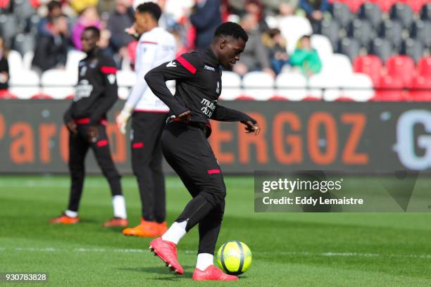 Jean Victor Makengo of Nice during the Ligue 1 match between EA Guingamp and OGC Nice at Stade du Roudourou on March 11, 2018 in Guingamp, .