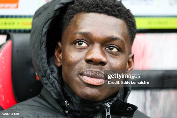 Jean Victor Makengo of Nice during the Ligue 1 match between EA Guingamp and OGC Nice at Stade du Roudourou on March 11, 2018 in Guingamp, .