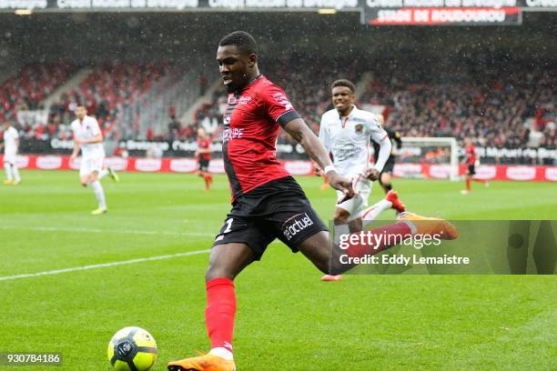 Marcus Thuram of Guingamp during the Ligue 1 match between EA Guingamp and OGC Nice at Stade du Roudourou on March 11, 2018 in Guingamp, .