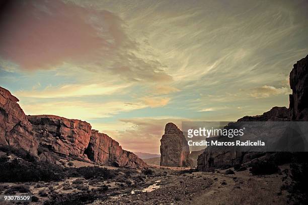 piedra parada, patagonia - radicella stockfoto's en -beelden