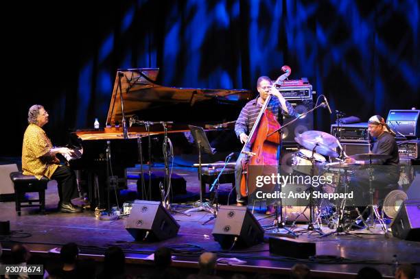 Chick Corea, Stanley Clarke and Lenny White perform on stage at The Barbican as part of the London Jazz Festival 2009 on November 15, 2009 in London,...