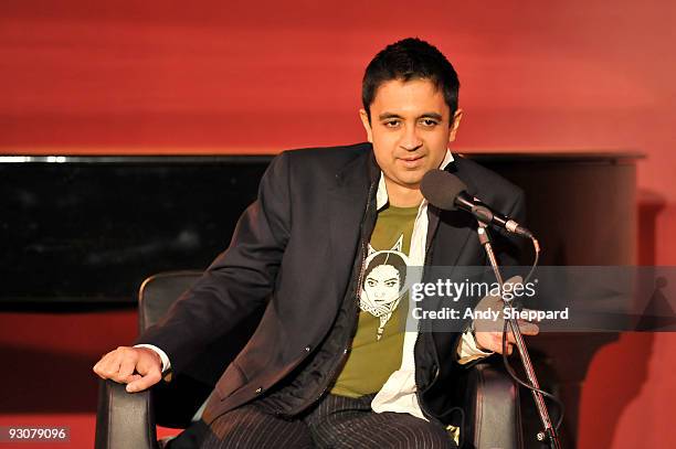 Vijay Iyer is interviewed at Queen Elizabeth Hall stage as part of the London Jazz Festival 2009 on November 15, 2009 in London, England.