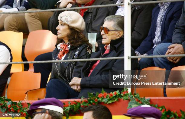 Jaime Ostos and Mari Angeles Grajal attend the traditional Spring Bullfighting performance on March 10, 2018 in Illescas, Spain.