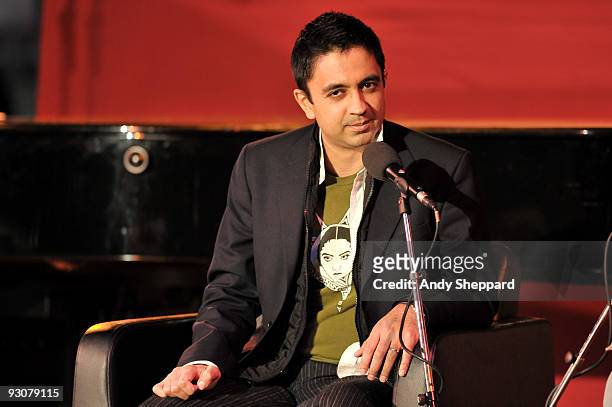 Vijay Iyer is interviewed at Queen Elizabeth Hall stage as part of the London Jazz Festival 2009 on November 15, 2009 in London, England.