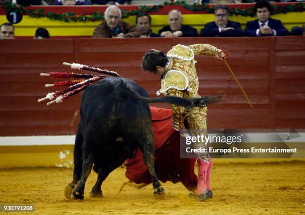 Julian Lopez 'El Juli' attends the traditional Spring Bullfighting performance on March 10, 2018 in Illescas, Spain.