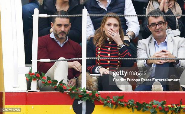 Ainhoa Arteta and Matias Urrea attend the traditional Spring Bullfighting performance on March 10, 2018 in Illescas, Spain.