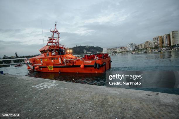Migrants among them 3 women and one minor were rescued by the Spaniard Maritime and brought to the harbour of Malaga, Spain, on 9 March 2018. All of...
