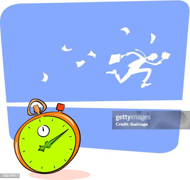 beating the clock - man checking watch stock illustrations