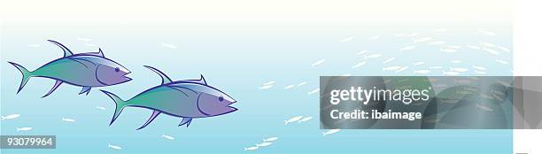 tuna chase - school snacks stock illustrations