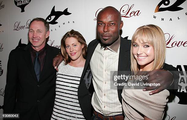 Whaleman Foundation founder Jeff Pantukhoff, Kirsten Lea and actors Jimmy Jean-Louis and Hayden Panettiere attend a benefit for the Whaleman...