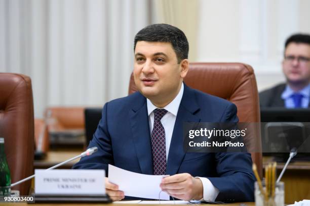 Prime Minister of Ukraine Volodymyr Groisman during Meeting with EU High Representative for Foreign Affairs of Federica Mogherini in Kiev, Ukraine,...