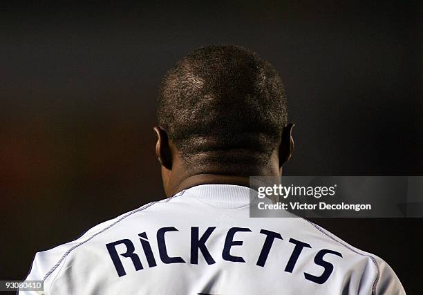 Goalkeeper Donovan Rickets of the Los Angeles Galaxy looks upfied during the MLS Western Conference Championship match against the Houston Dynamo at...