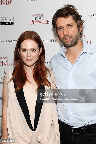 Actress Julianne Moore and director Bart Freundlich attend a screening of "The Private Lives Of Pippa Lee" hosted by the Cinema Society and A Diamond...