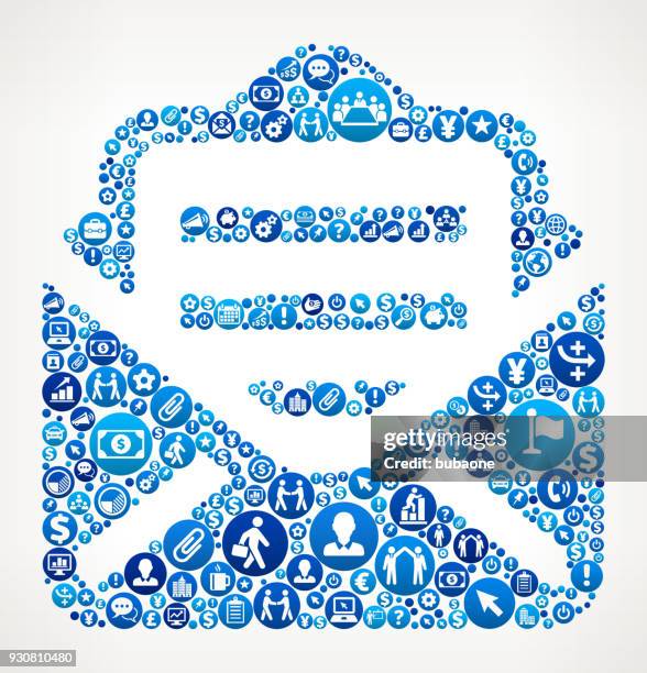letter business and finance blue icon pattern - man opening envelope stock illustrations