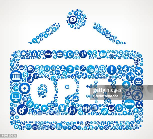 open  business and finance blue icon pattern - open banking stock illustrations