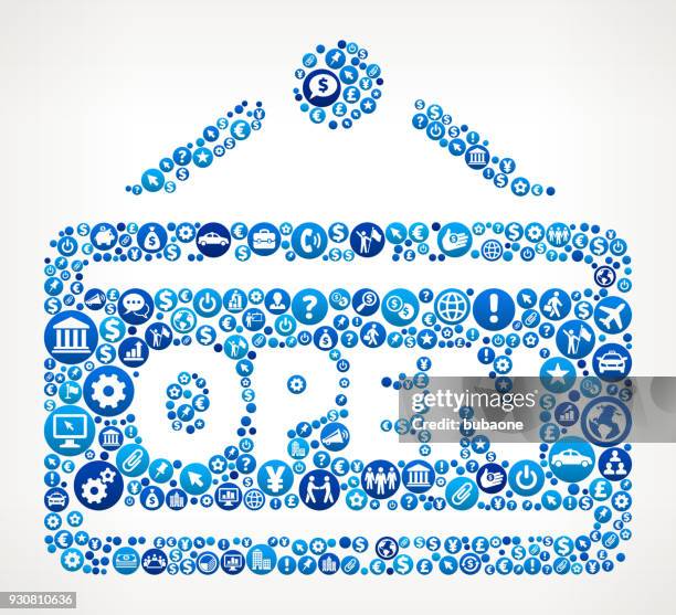 open business and finance blue icon pattern - hello world stock illustrations