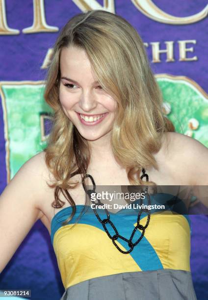 Actress Bridgit Mendler attends the world premiere of Disney's "The Princess and the Frog" at Walt Disney Studios on November 15, 2009 in Burbank,...