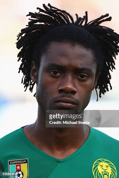 Nicolas Nkoulou of Cameroon during the Morocco v Cameroon FIFA2010 World Cup Group A qualifying match at the Complexe Sportif on November 14, 2009 in...