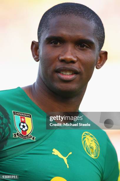 Samuel Eto'o of Cameroon during the Morocco v Cameroon FIFA2010 World Cup Group A qualifying match at the Complexe Sportif on November 14, 2009 in...