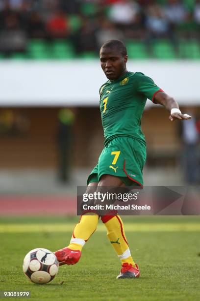 Landry Tsafack of Cameroon during the Morocco v Cameroon FIFA2010 World Cup Group A qualifying match at the Complexe Sportif on November 14, 2009 in...