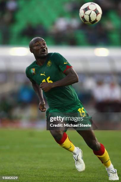 Achille Webo of Cameroon during the Morocco v Cameroon FIFA2010 World Cup Group A qualifying match at the Complexe Sportif on November 14, 2009 in...